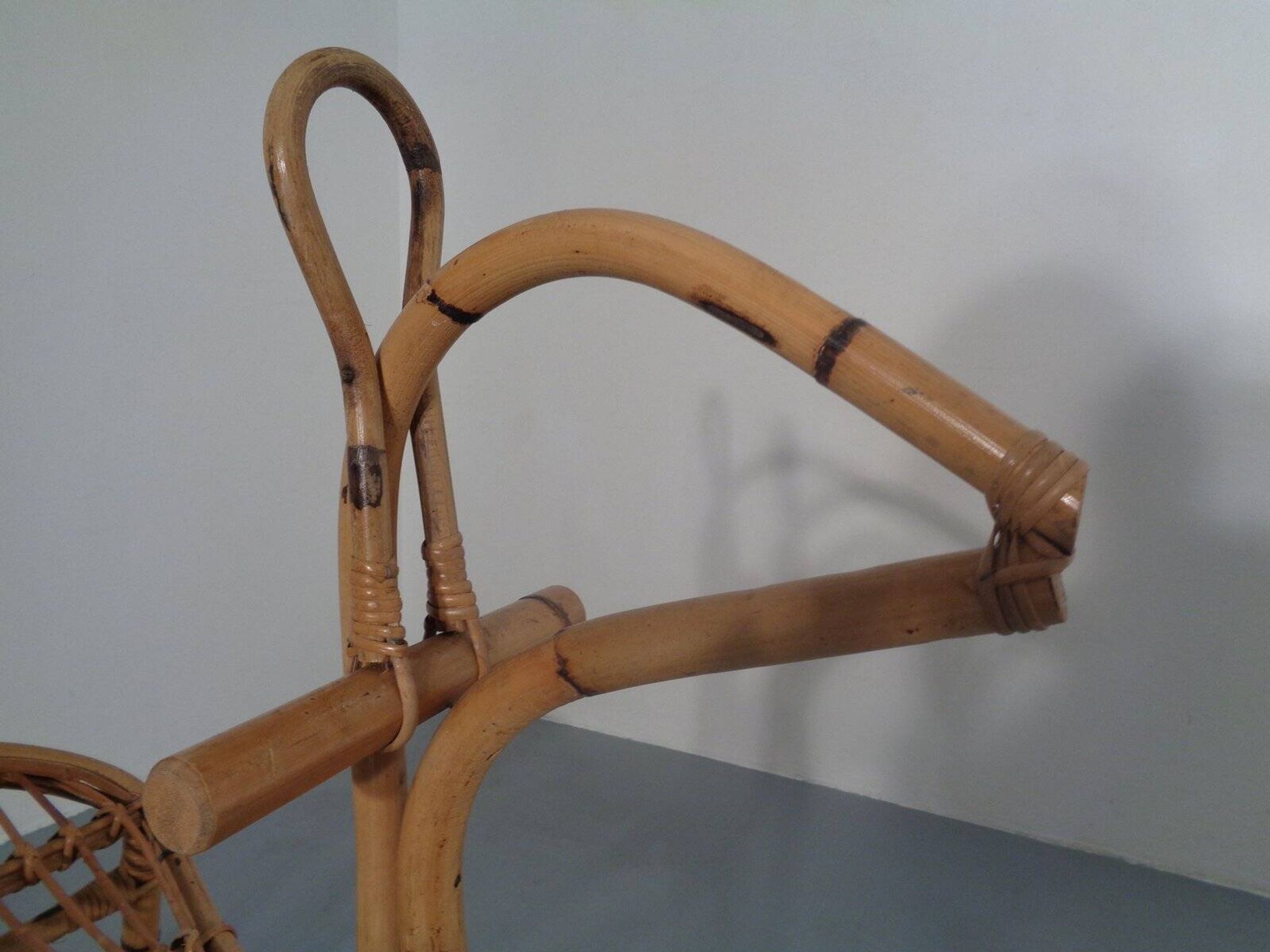 Large Bamboo Rocking Horse by Dirk van Sliedregt for Rohé Noordwolde, 1950s
