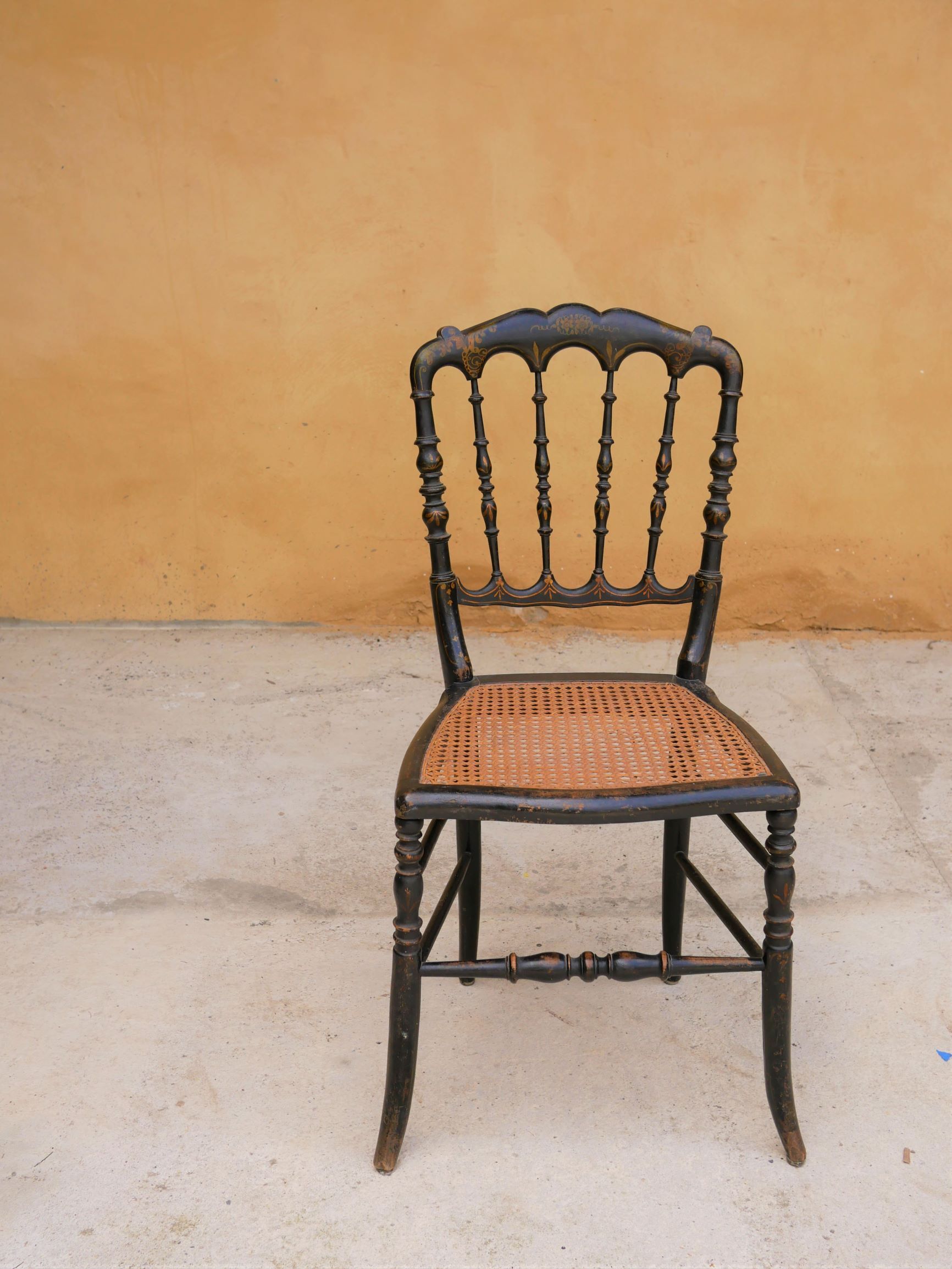 Napoleon III wooden and canning chair, 1920s