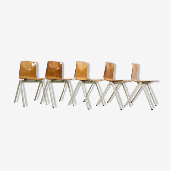 Galvanitas industrial Pagholz chairs, set of 5