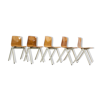 Galvanitas industrial Pagholz chairs, set of 5