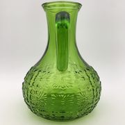 Vintage glass pitcher, chlorophyll green, Italy - 1960s-1970s.