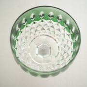 Verre en cristal –   roemer vert - saint-louis - pointe de couleur verte