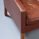 Børge Mogensen, Wing chair, model 2204, brown leather
