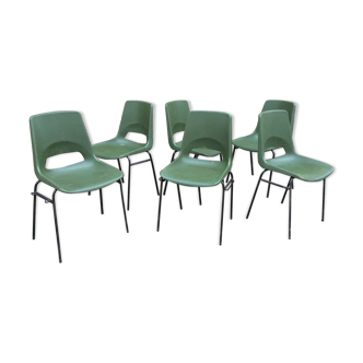 Chaises design vintage métal & plastique 1960 grosfillex