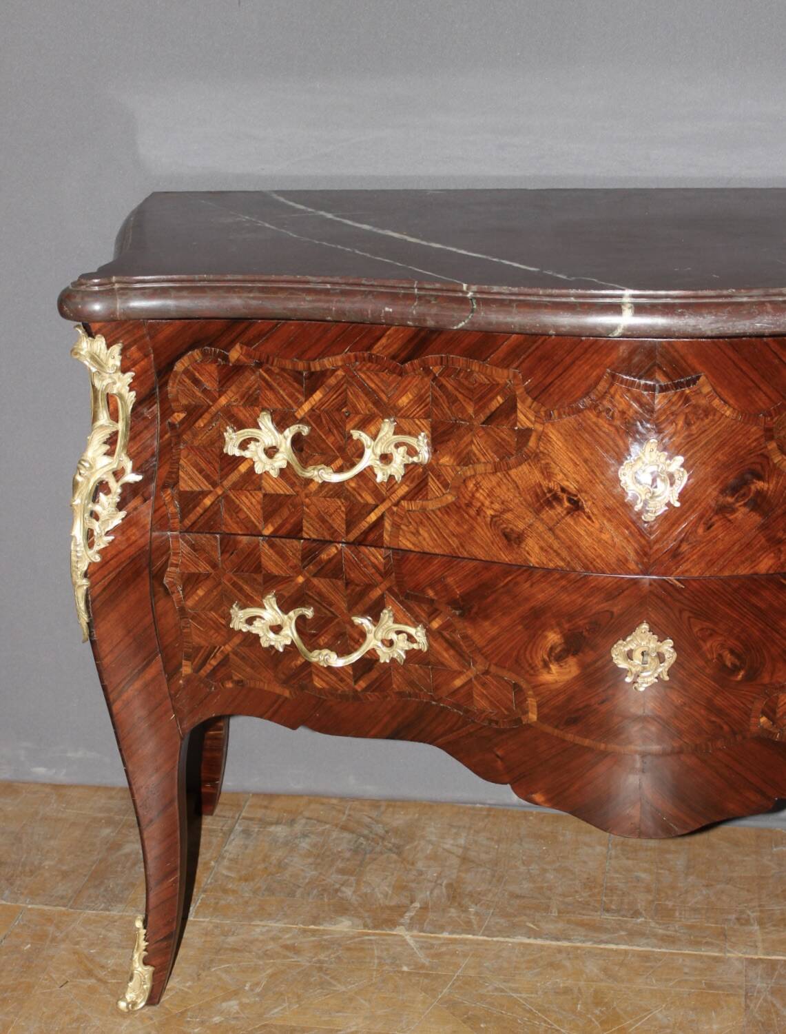 Louis XV Commode in Rosewood Marquetry, Early 19th Century