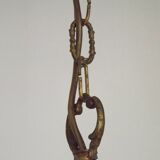 Lustre traditionnel français vintage en bronze à 5 lumières, datant du milieu du siècle dernier 5489