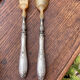 Salad cutlery in silver filled and horn early twentieth century