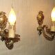 Pair of french vintage gilt bronze traditional style single wall lights 5113