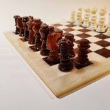 1960s Chess Set in Genuine Hand Carved Alabaster of Volterra.