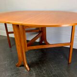 Vintage folding gateleg dining table teak