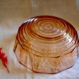Pink glass salad bowl