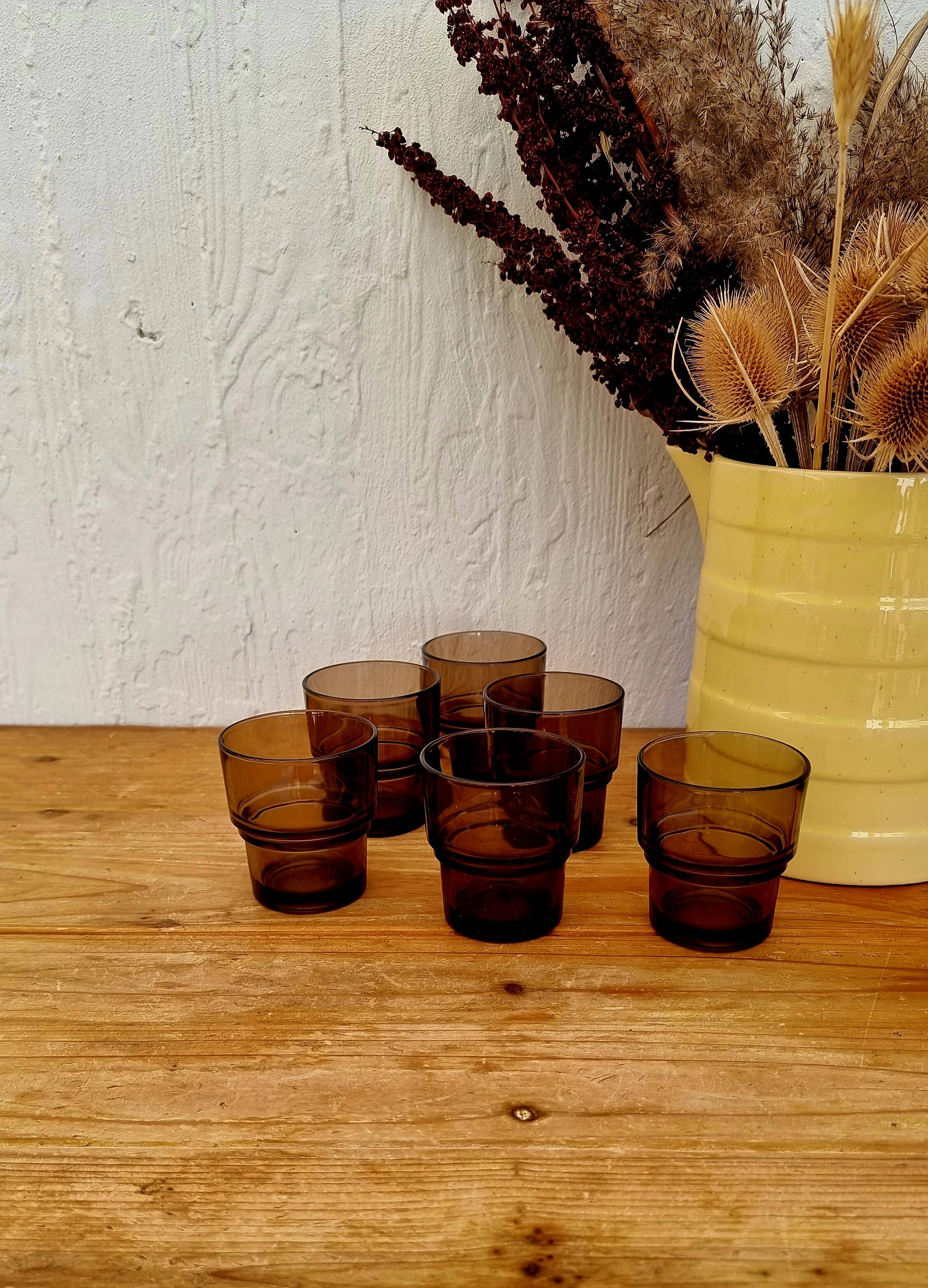 Lot de 6 verres à eau Vereco vintage