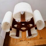 Scandinavian pendant light in teak and perspex