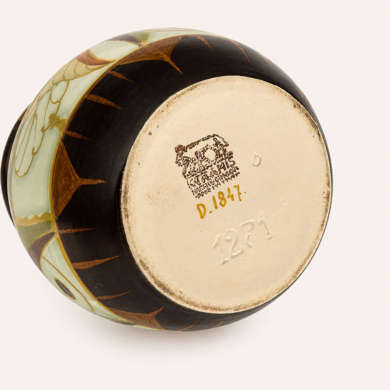 Art Deco vase by Charles Catteau for Boch Frères Keramis, decor D.1847,