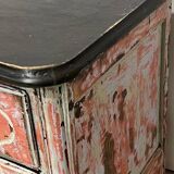 Patinated pink chest of drawers