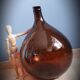 Demijohn 10L round dark brown blown glass