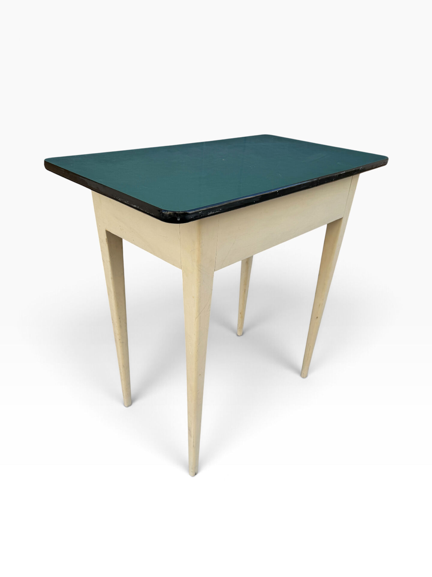 Table d’appoint Formica bleu des années 50 France