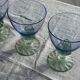 Set of 4 large blue and green glasses H14 D10