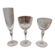 Set of St Louis glasses including 10 flutes, 12 wine glasses, and 12 water glasses.