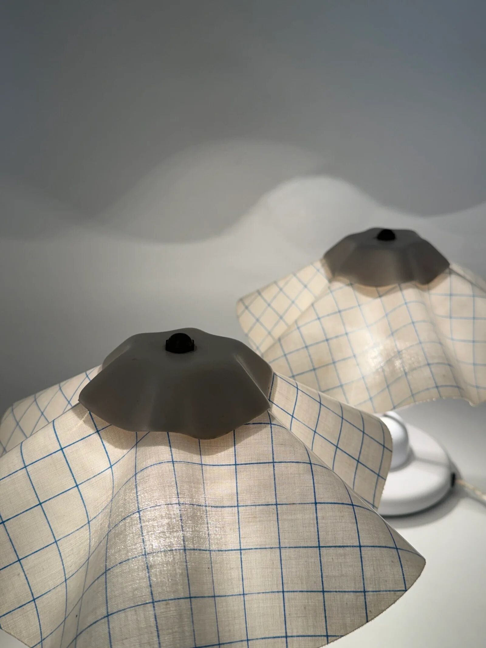 Pair of table lamps with pleated shades – 1980s