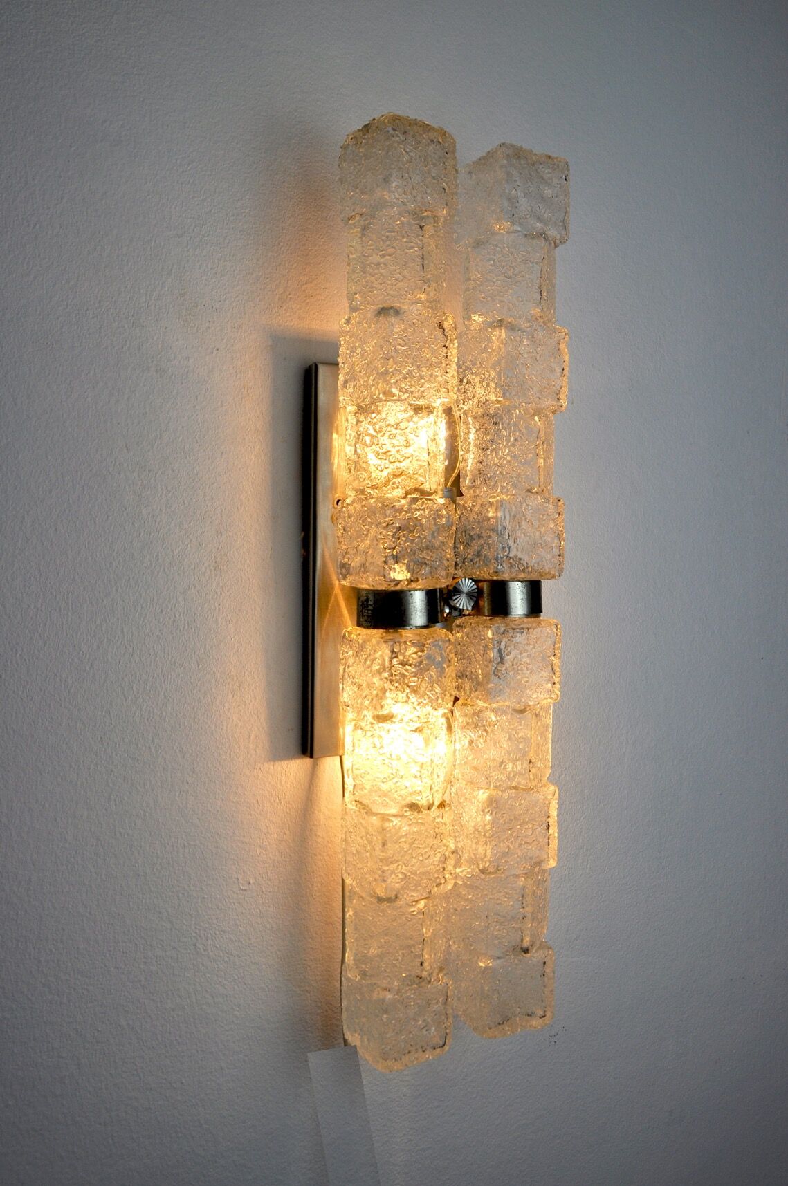 Applique Murano, glaçons givrés, Italie, 1970