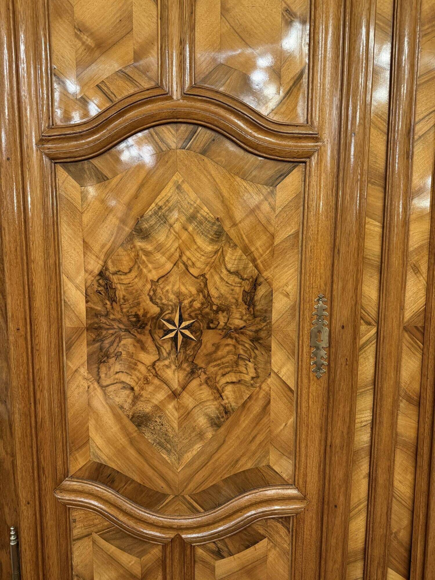 Large Baroque Wardrobe, Oak & Walnut Marquetry, Germany, ca. 1780