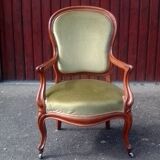 Louis Philippe style armchair velour green