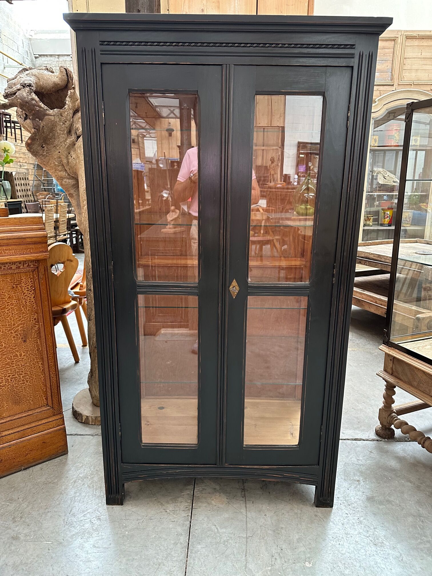 Patinated showcase early twentieth century