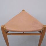 Tripod stools in oak by Uno & Östen Kristiansson for Luxus, 1950s, set of 2