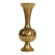 Solid brass Midcentury vase in trumpet shape with twisted details.