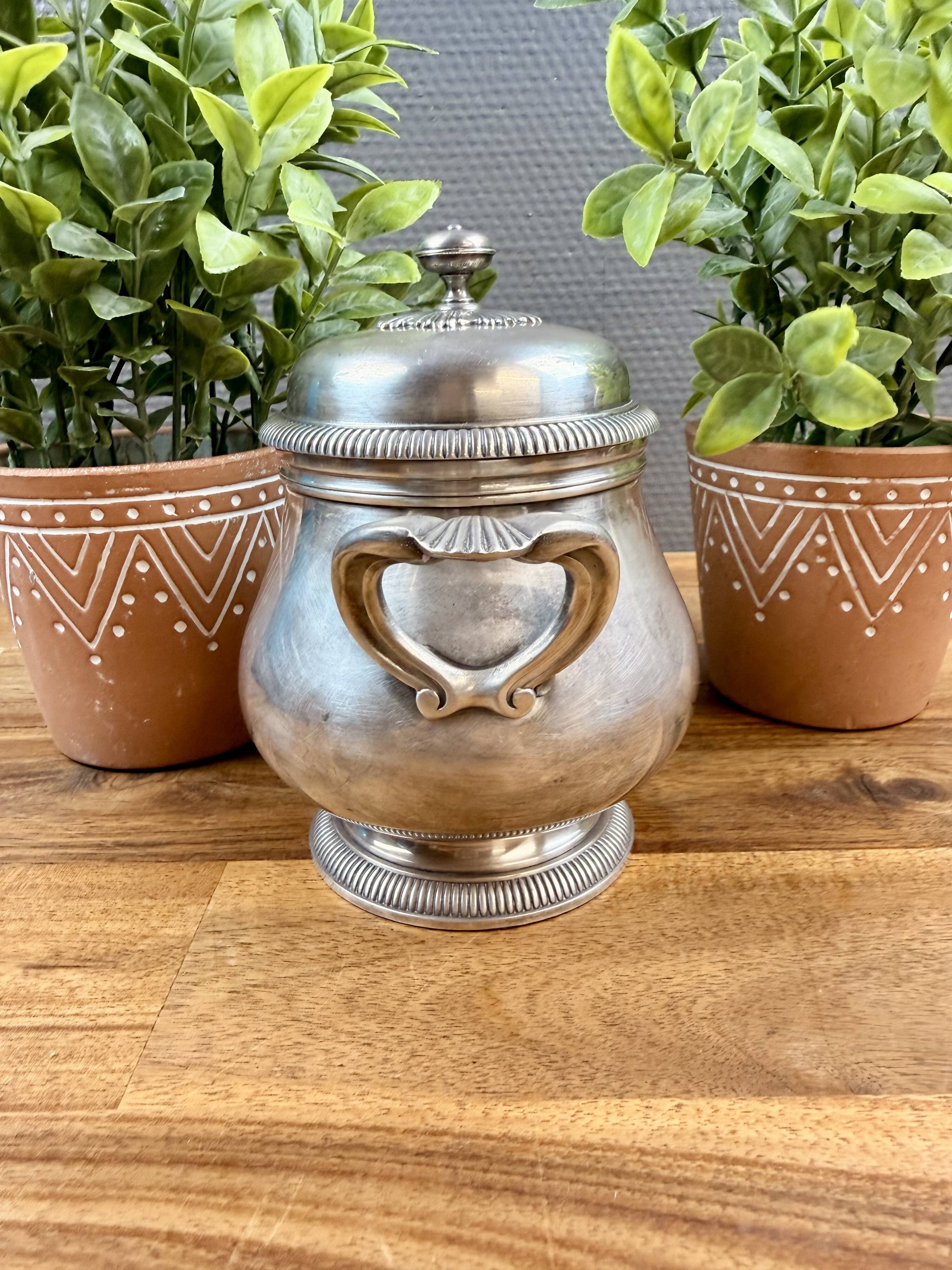 Silver-plated sugar bowl Gallia Christofle with lid