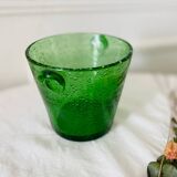 Small bubble glass ice bucket in the style of Biot