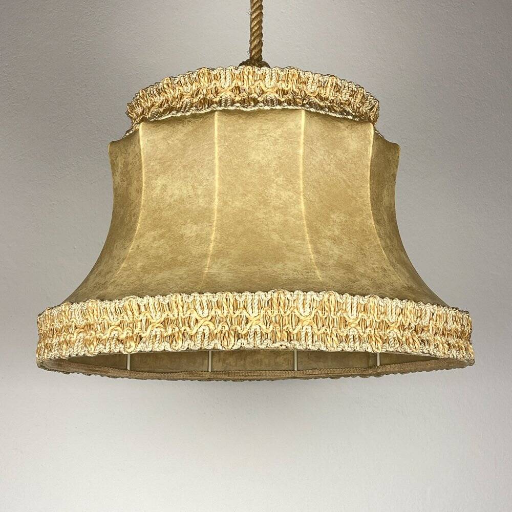Vintage leather pendant lamp, 1950s.