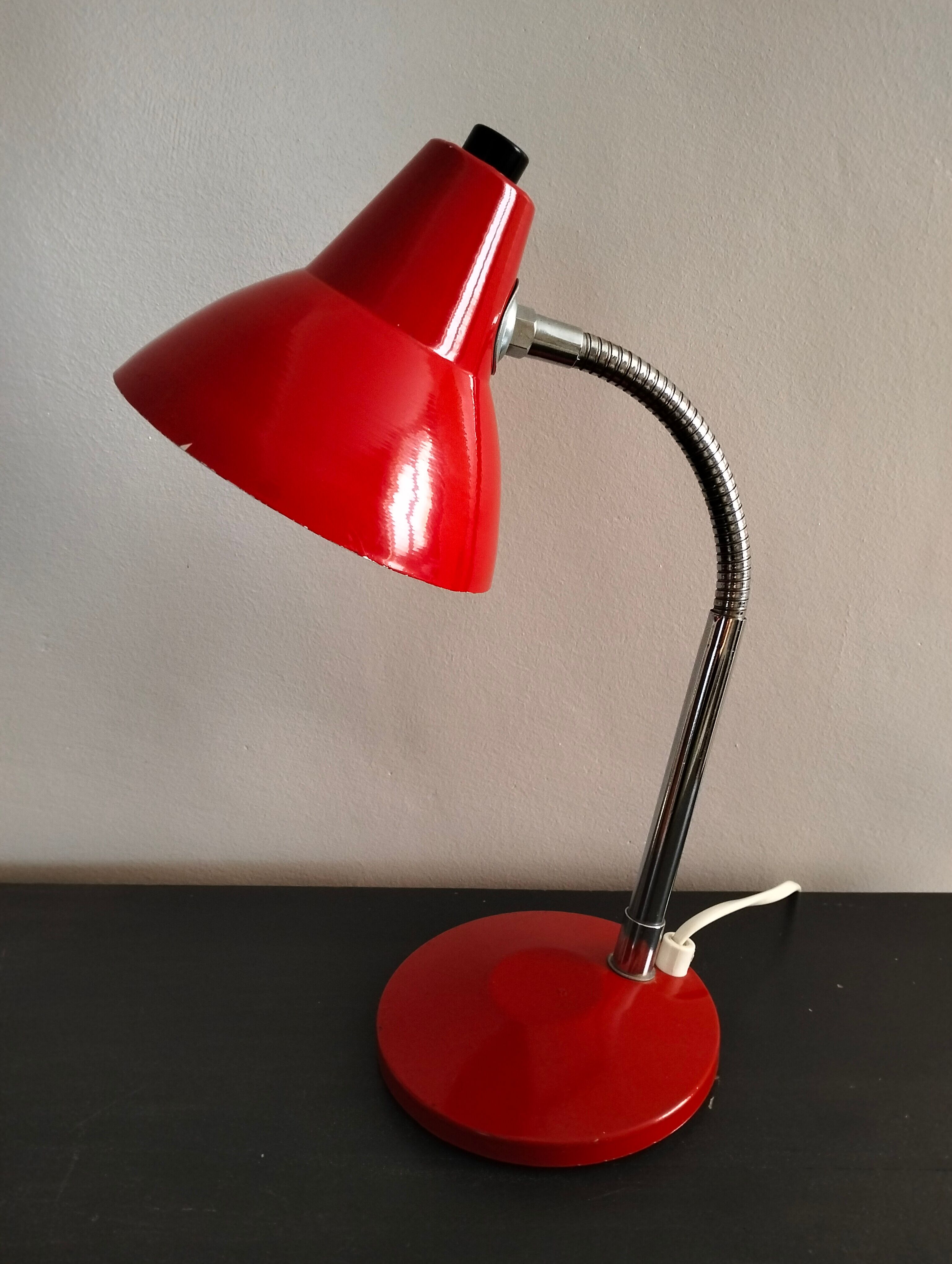 Red desk lamp