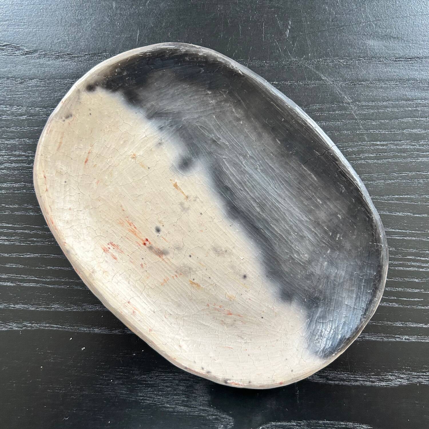 Handmade clay and ash dish