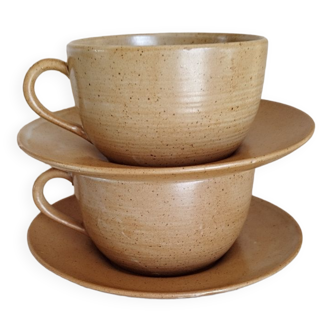 Duo of stoneware cups