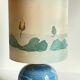 Vintage ceramic and silk ball lamp