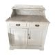 Buffet wood white board white marble of Carrara