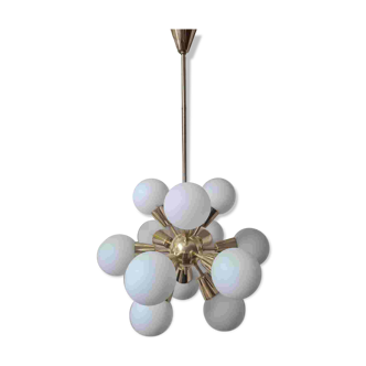 Brass Chandelier "Sputnik" / Kamenický šenov