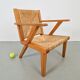 Chaises en bois brutalistes modernistes en paille, années 1940, ensemble de 3