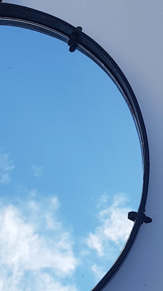 Round mirror wrought iron years 50 brutalist 50x50cm