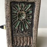 Stone and ceramic bedside lamp.
