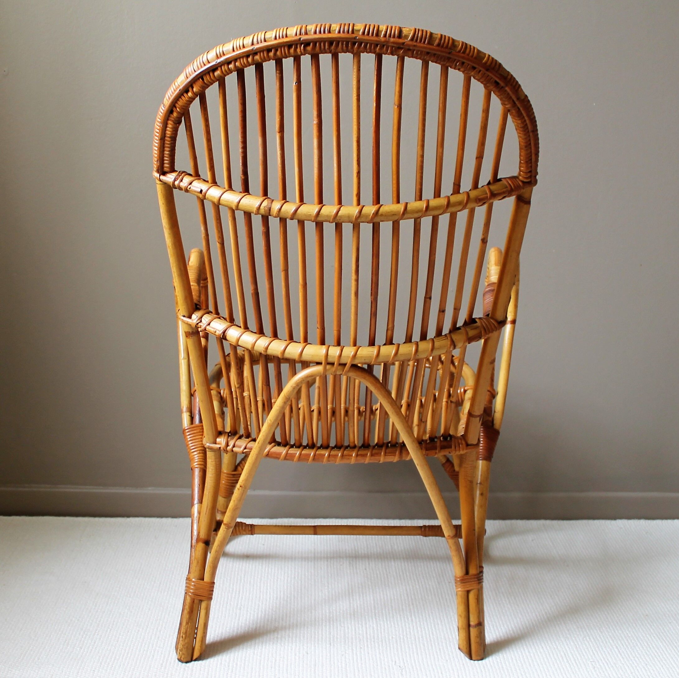 Vintage adult rattan armchair