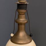 Ostrich egg and bronze lamp 1970 on shower stand