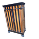 Antique Parisian wardrobe with graphic stripes – H180 cm