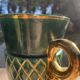 White Letalle vase for Saint Clément - model 4212 in green and gold.