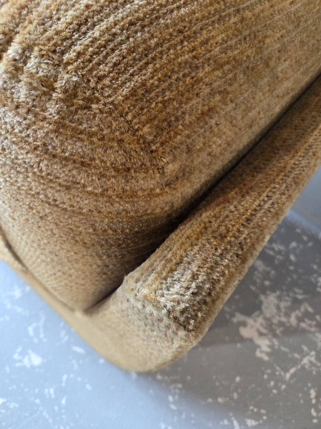 Beige velvet armchair