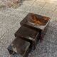 Tortoiseshell plexiglass nesting coffee tables