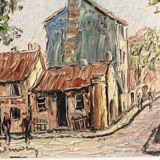 Oil on canvas, The Agile Rabbit, Montmartre, signed