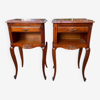 Pair of cherry bedside tables